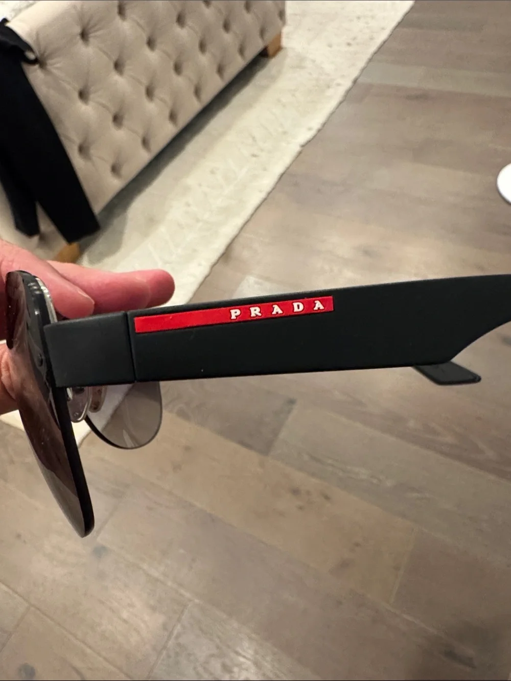 Prada Black VR/AR Accessory Case with Red Logo Stripe